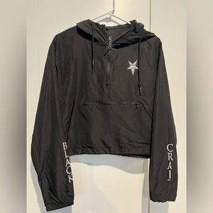 Black craft cult windbreaker crop athletic top